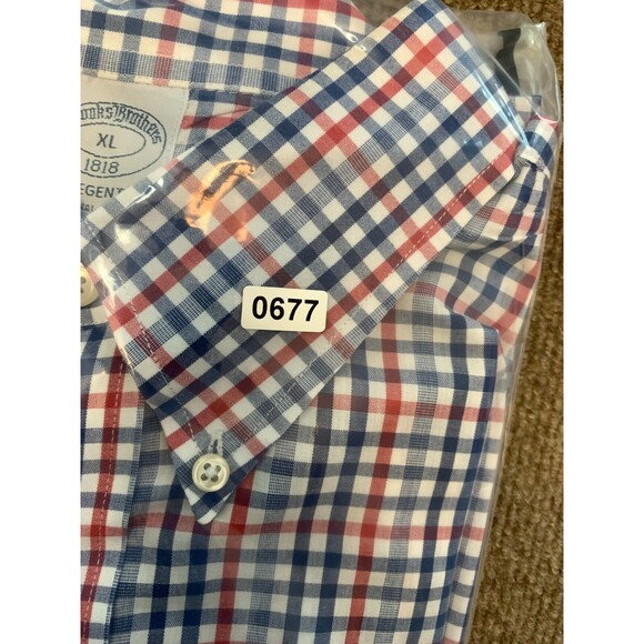Brooks Brothers Button Shirt Mens XL Short Sleeve 1818 Regent Plaid Cotton Camp - Picture 6 of 6